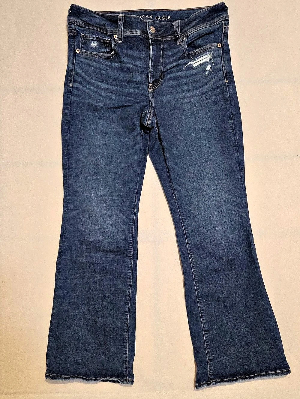 American Eagle Kick Boot Bootcut Jeans Blue Waist 12 Short